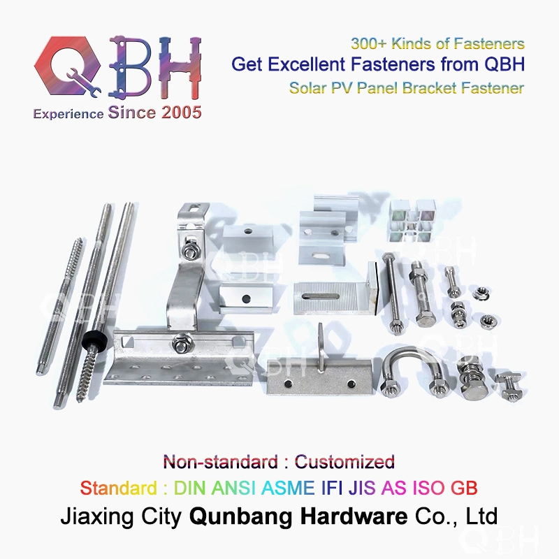 Qbh Standard & Customized Solar Mounting Structures Profile Solar Panel Framed Frameless PV Photovoltaic Parts Aluminum Alloy Fastener for Solar Panel