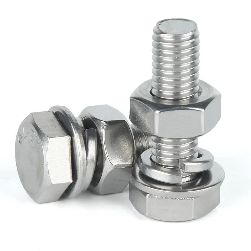 Stainless Steel Hexagon Flange Bolts AISI 304 Stainless Grade 8.8 Hex Bolt and Nut DIN931 DIN933 Hex Boulon Baut Titanium M6