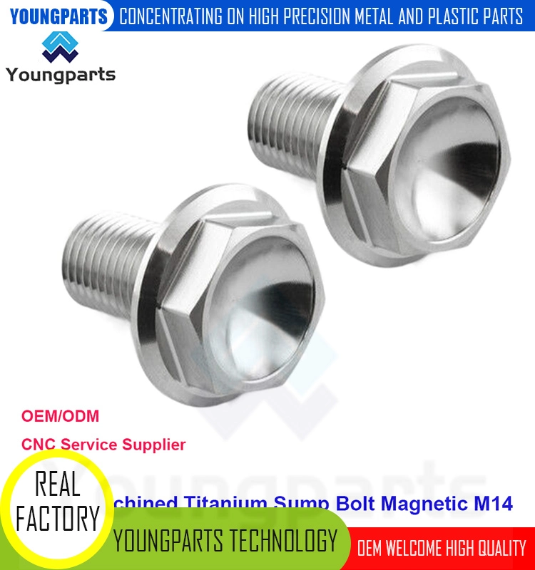 Magnetic M14 Sump Bolt Made From CNC Machined Titanium